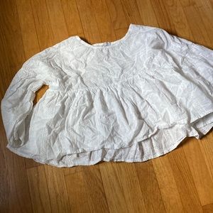 White Eyelet Flowy Blouse